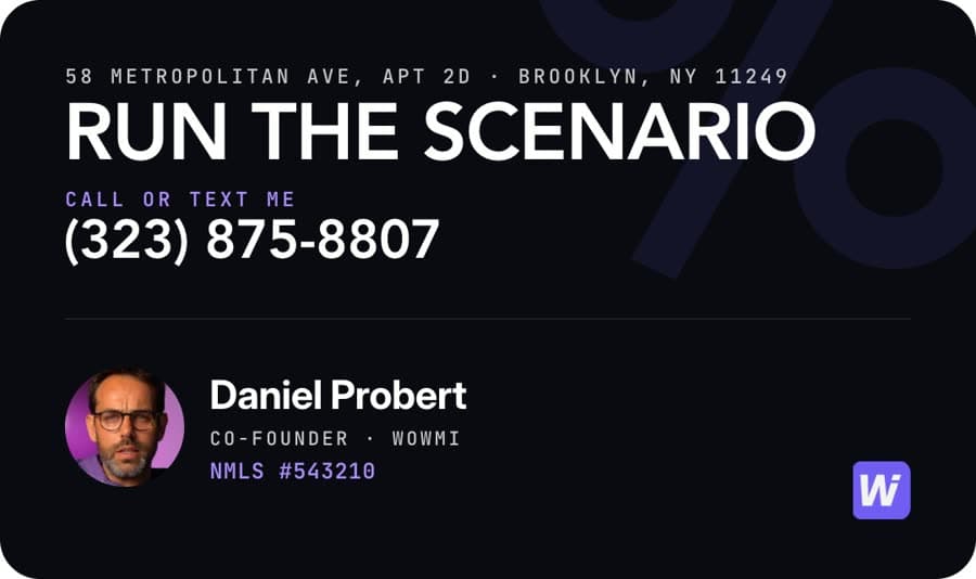 Closing CTA card: Run the Scenario, call or text me.